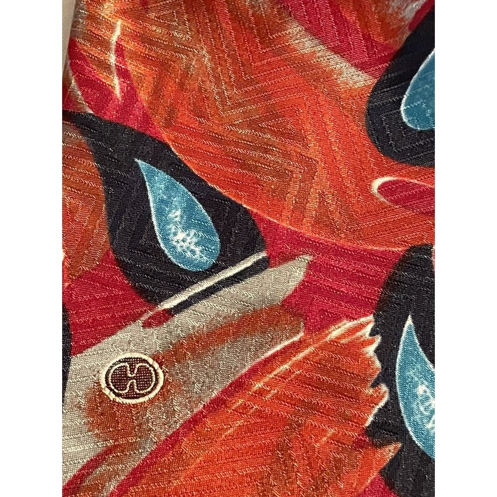 HALSTON III Vintage Men’s Tie ‘90s Deco Style Pattern Polyester USA 58” X 4” - Picture 6 of 6